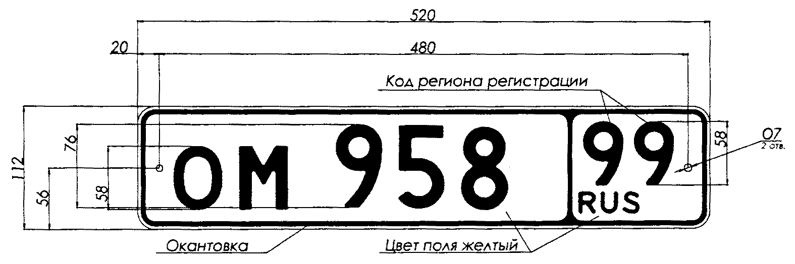 Образцы государственных регистрационных знаков транспортных средств