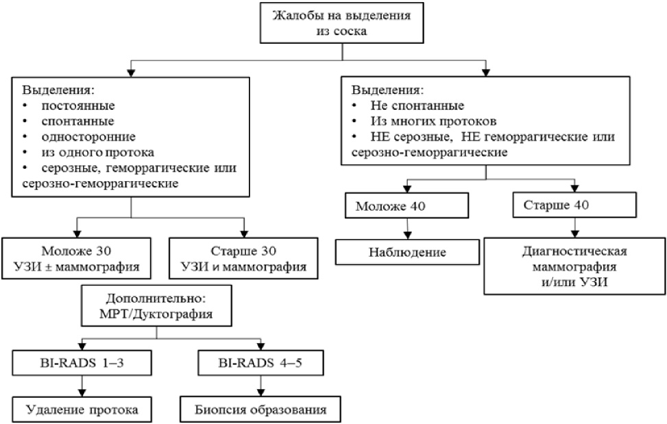 Схема обследования молочной железы у женщин