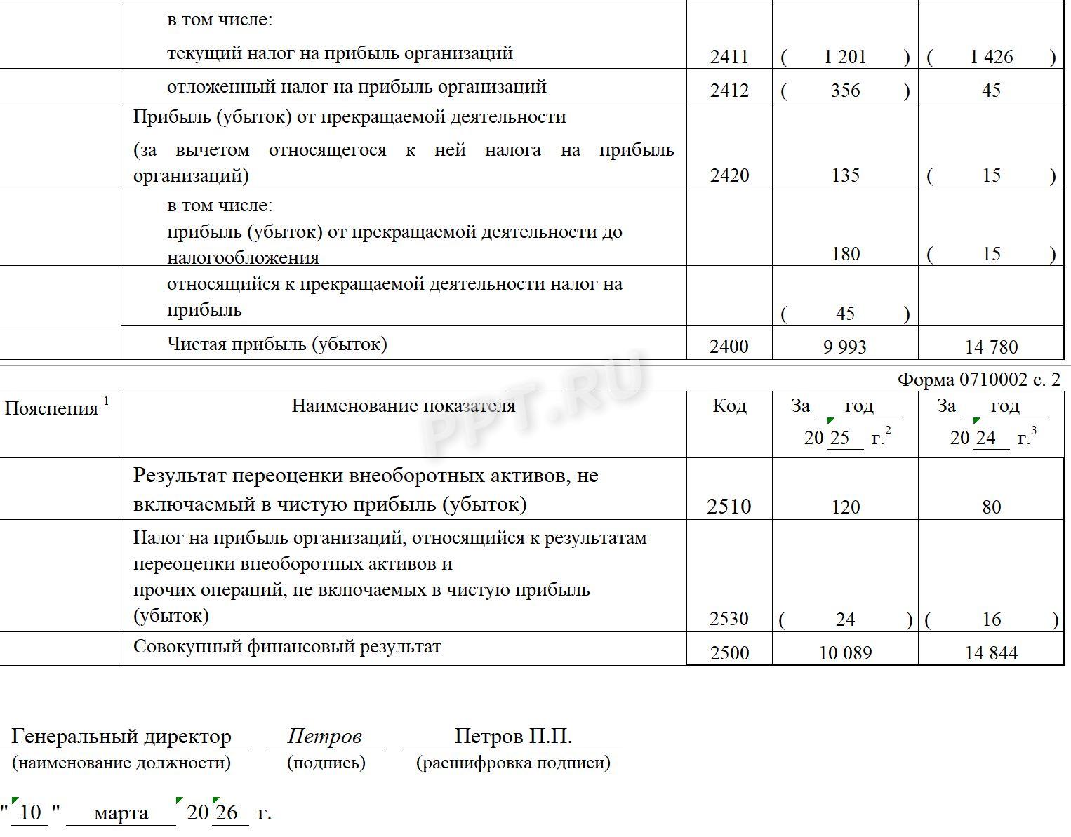 Образец отчета о доходах и расходах