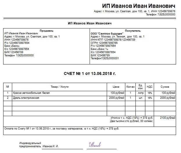 Счет на оплату аренды образец от ип нежилого помещения