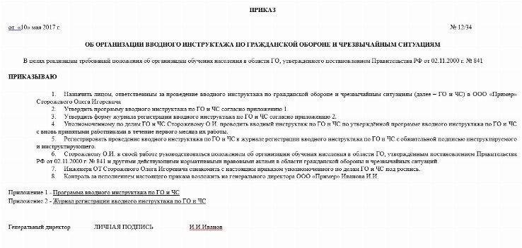 Образец вводный инструктаж по гражданской обороне образец