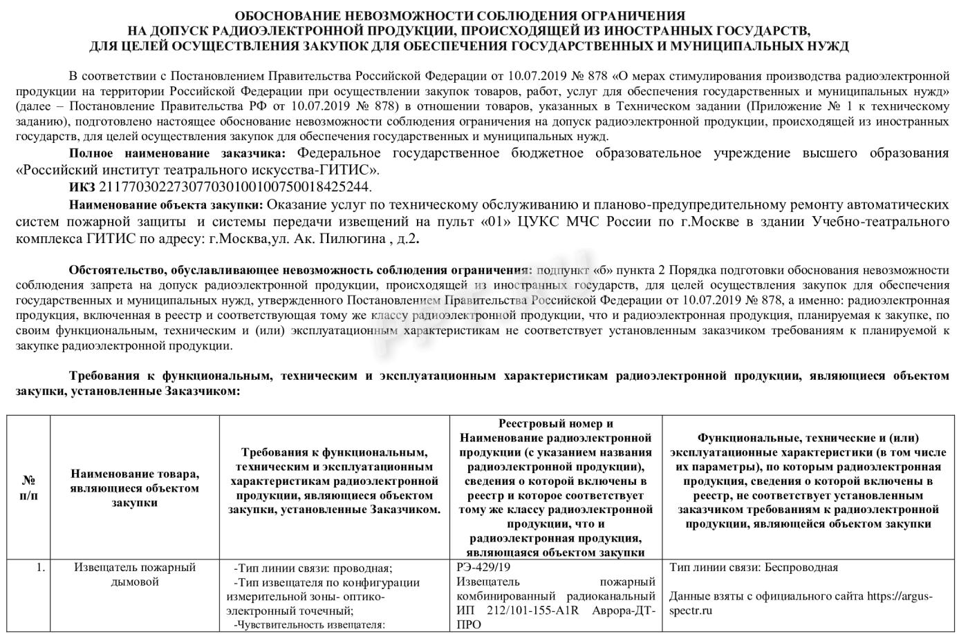 Обоснование невозможности закупки радиоэлектронной продукции Обоснование невозможности закупки радиоэлектронной продукции