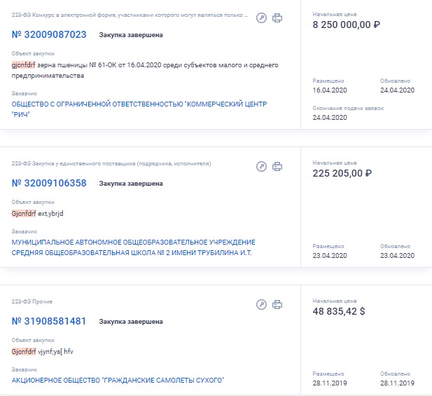 курьезные закупки