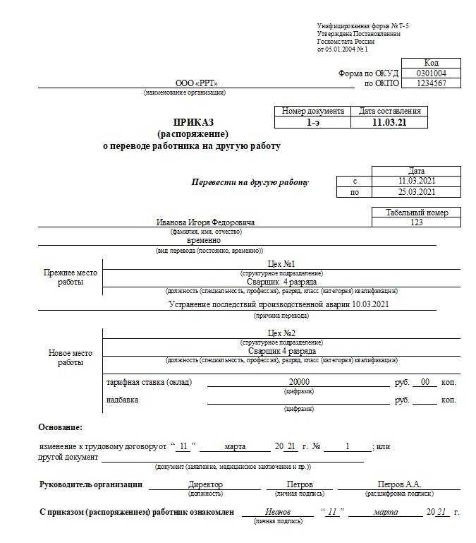 Приказ об отмене личной карточки т 2 образец