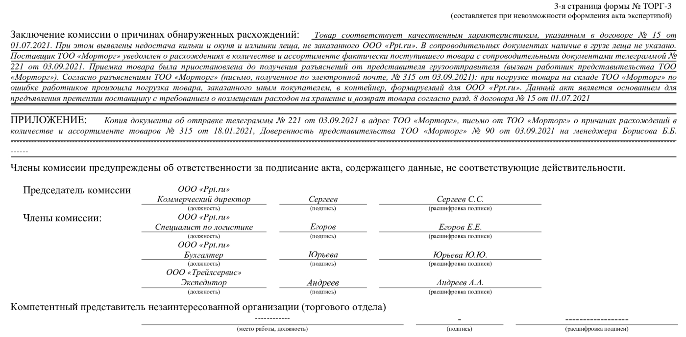 Акт торг 3. Форма акта торг-3. Торг 2 торг 3. Образец торг 3 заполненный. Акт несоответствия товара по качеству образец.