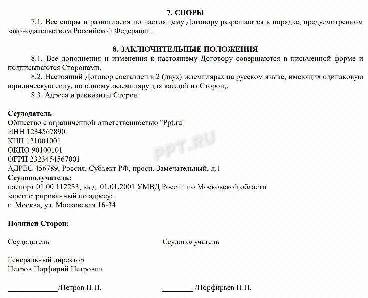 Образец договора безвозмездного пользования нежилым помещением в 2024 ...