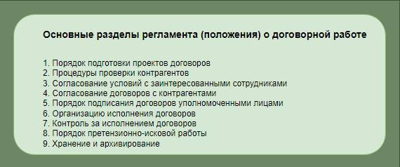 Названия основных разделов внутриорганизационного регламента Названия основных разделов внутриорганизационного регламента