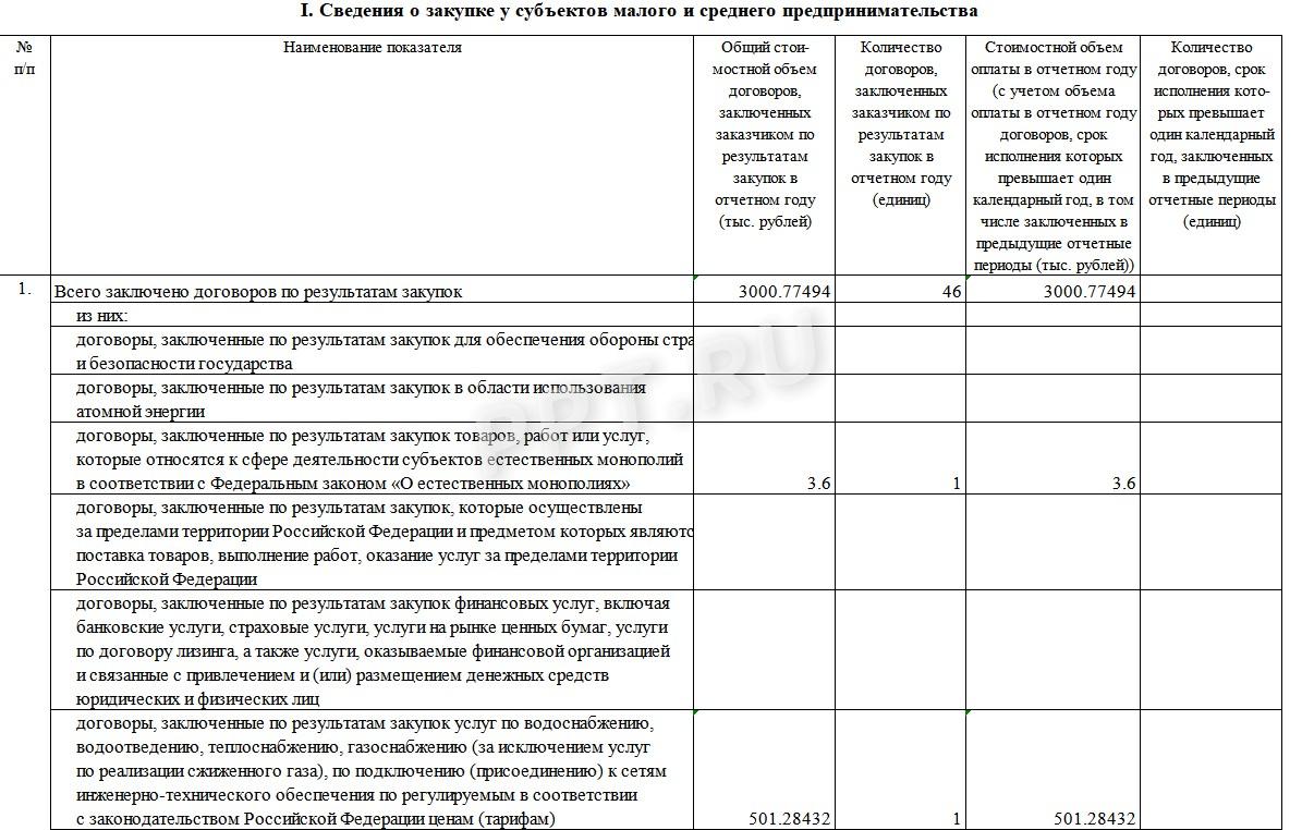 Форма годового отчета по СМП по 223-ФЗ за 2023 год в 2024 году