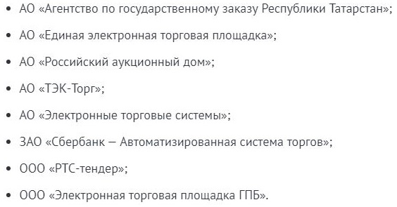 Площадки для тендеров с СМП