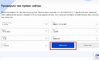Как заполнить сведения об электронном чеке на сайте ФНС