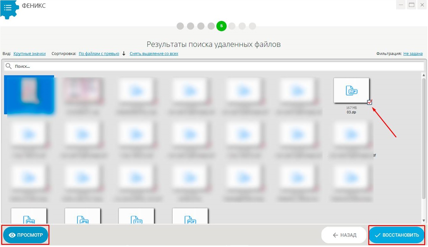 Результат поиска в программе ФЕНИКС Результат поиска в программе ФЕНИКС