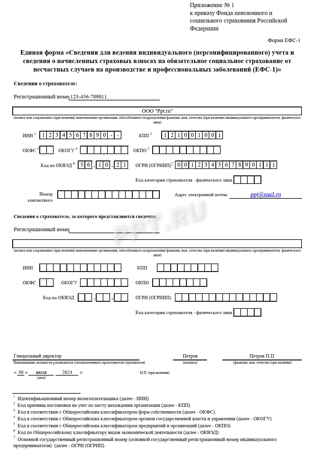 Образец корректирующего отчета ЕФС-1, раздел 2 (стр. 1) Образец корректирующего отчета ЕФС-1, раздел 2 (стр. 1)
