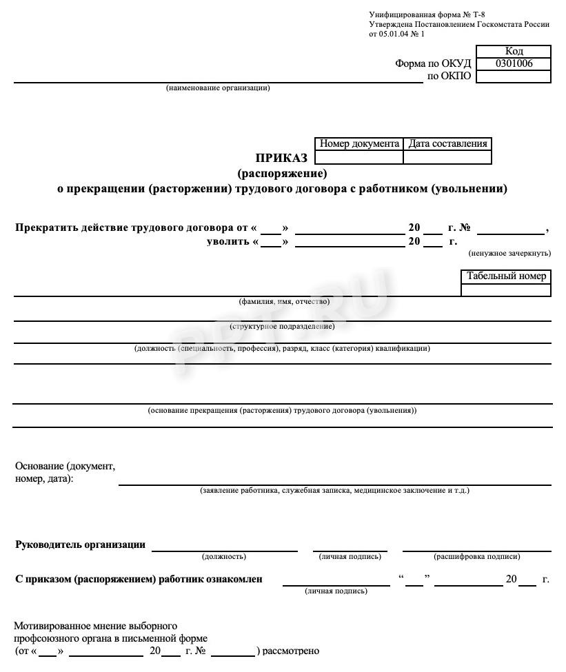 Основания прекращения трудового договора в 2024. Расторжение трудового  договора