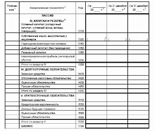 Пассив бухгалтерского баланса