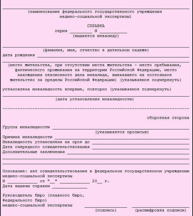 Справка об инвалидности Справка об инвалидности