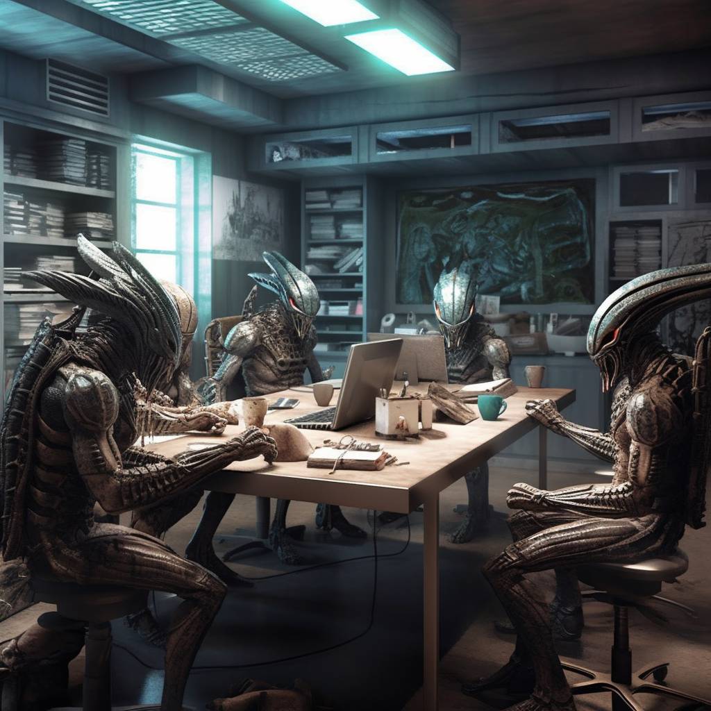 Совещание в стиле Чужого против Хищника Совещание в стиле Чужого против Хищника