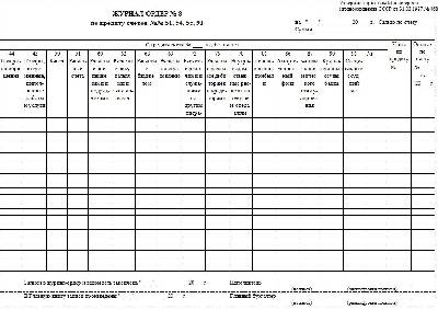 Журнал ордер 4 образец