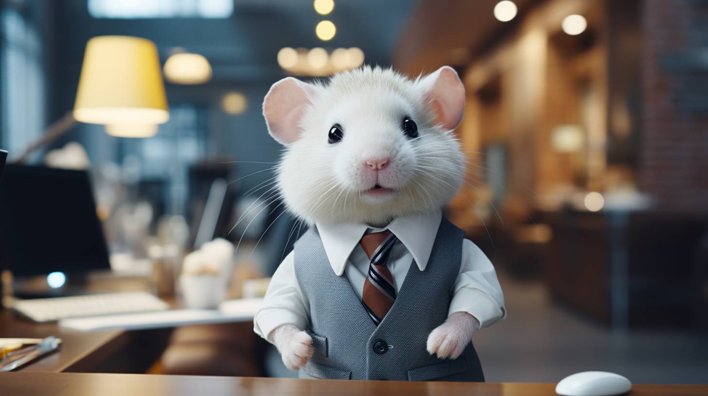 Начальник-хомяк набивает щеки