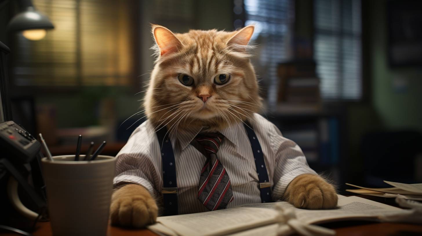 Начальник-кот всегда в центре внимания