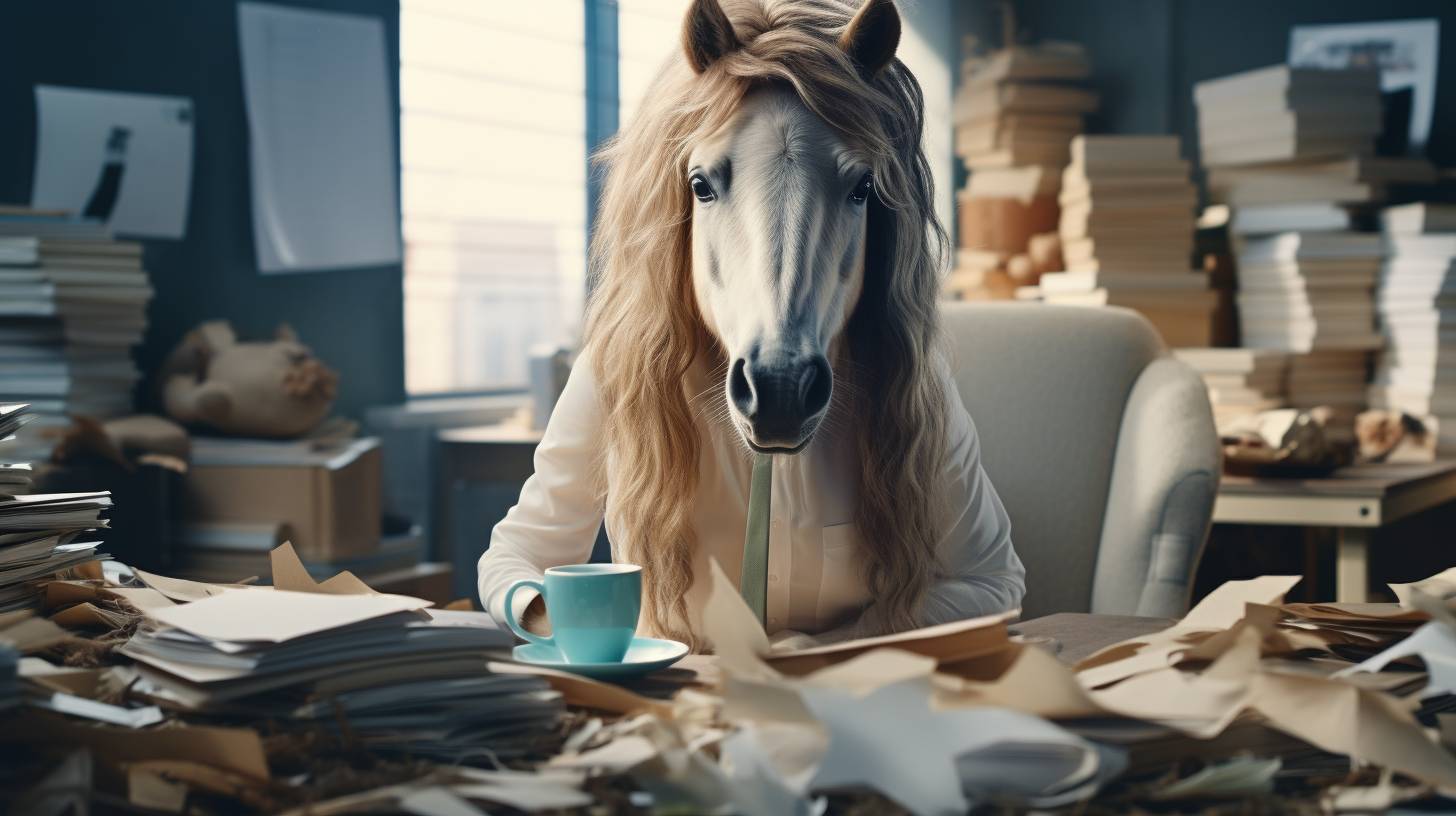 Начальница-лошадь трудится больше подчиненных