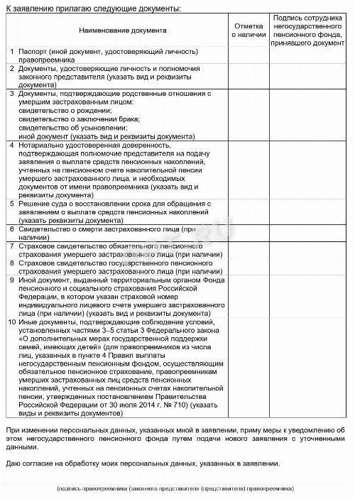 Образец заявления правопреемника о выплате пенсионных накоплений в 2024 ...