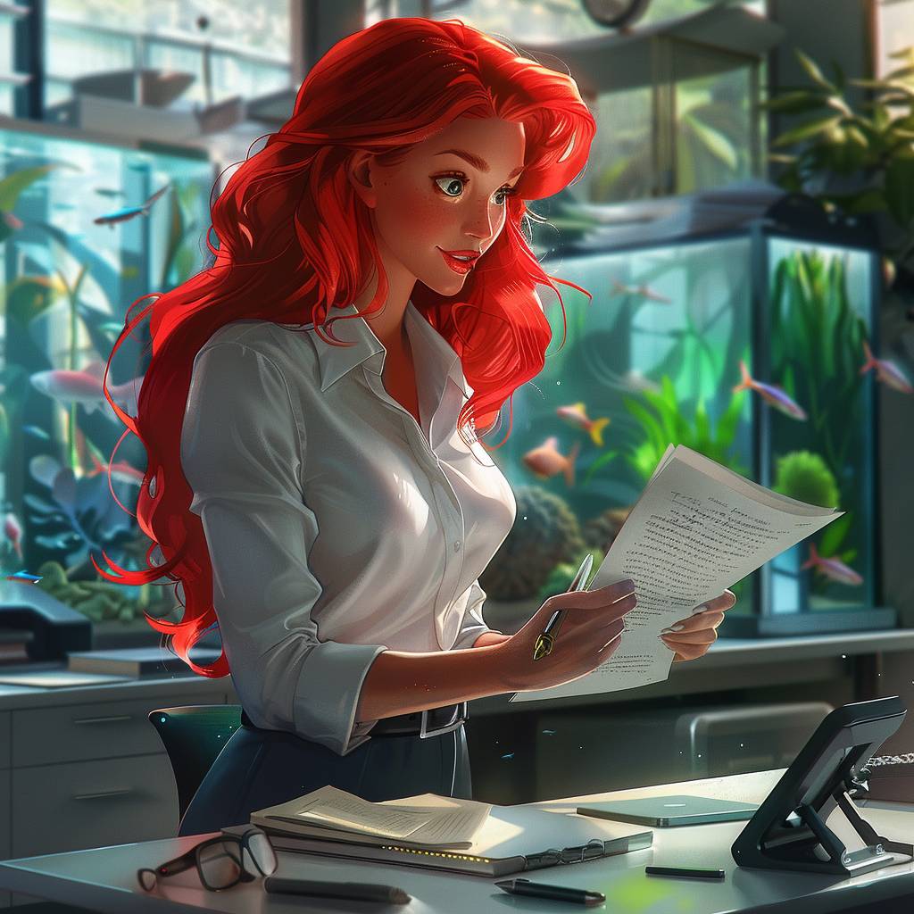 Русалочка Ариэль работает секретарем Русалочка Ариэль работает секретарем