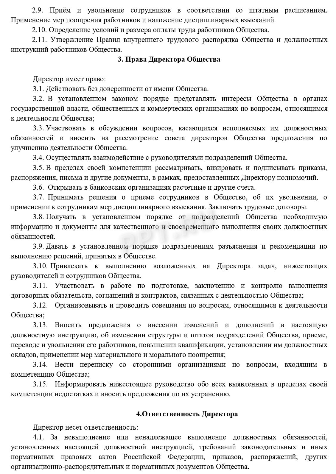 Должностная инструкция директора ООО (стр. 3)