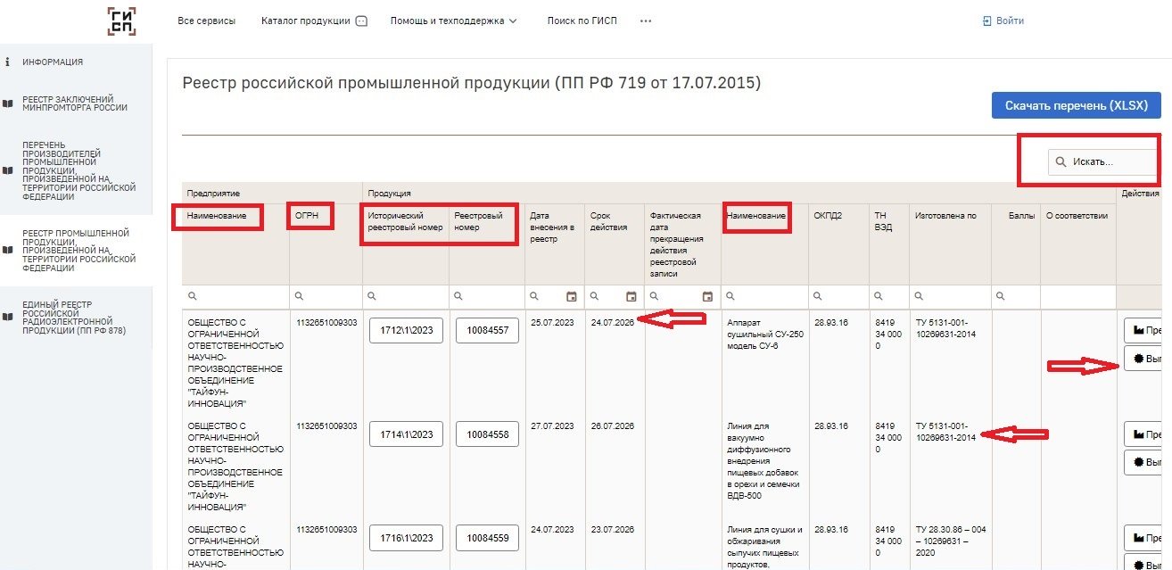 Подготовка товара по записи из реестра промышленной продукции РФ 