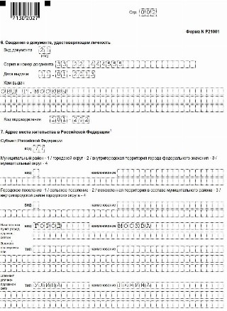 Форма 21001 образец