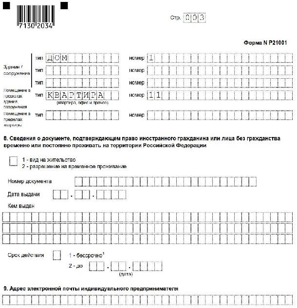 Как заполнить форму р21001 на компьютере