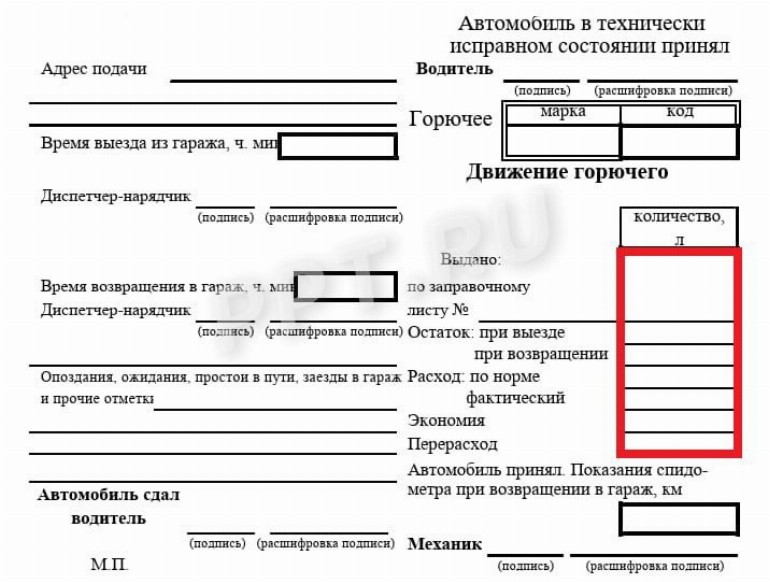 Образец акта списания бензина по путевым листам в 2024 году. Образец ...