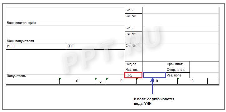 Поле 22 платежного поручения