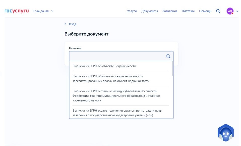 Оформить выписку из ЕГРН через Госуслуги, шаг 4