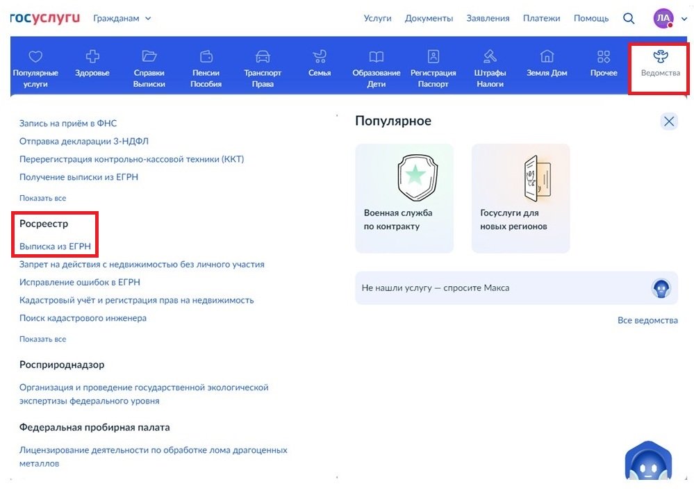 Как на портале Госуслуг получить выписку из ЕГРН на ребенка