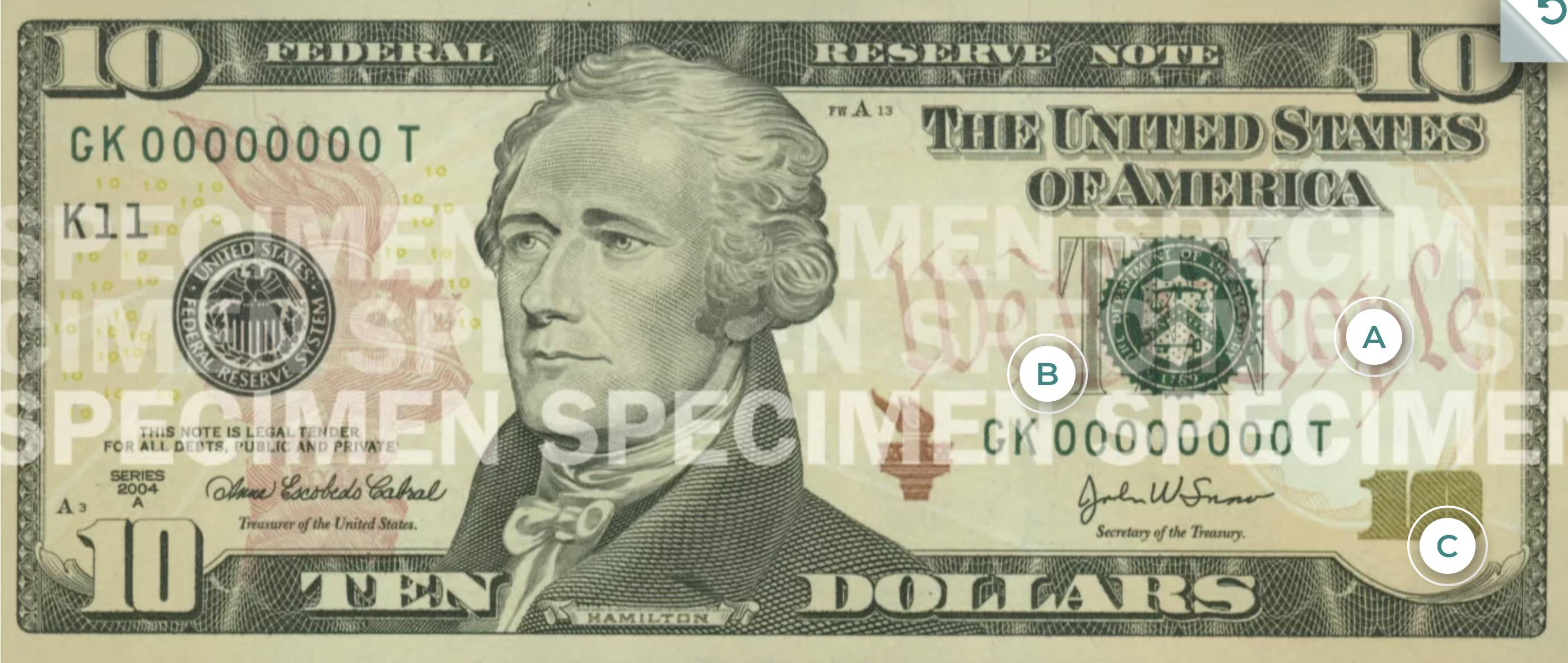 Десять долларов 2006 г. выпуска и дальше Десять долларов 2006 г. выпуска и далее