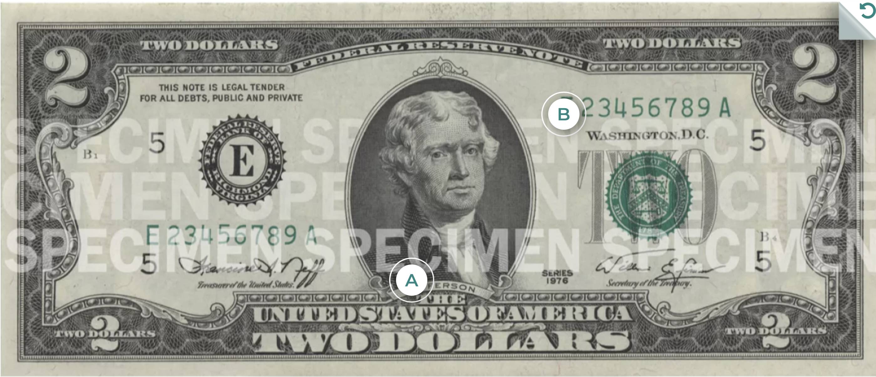 Два доллара 1975 г. выпуска Два доллара 1975 г. выпуска