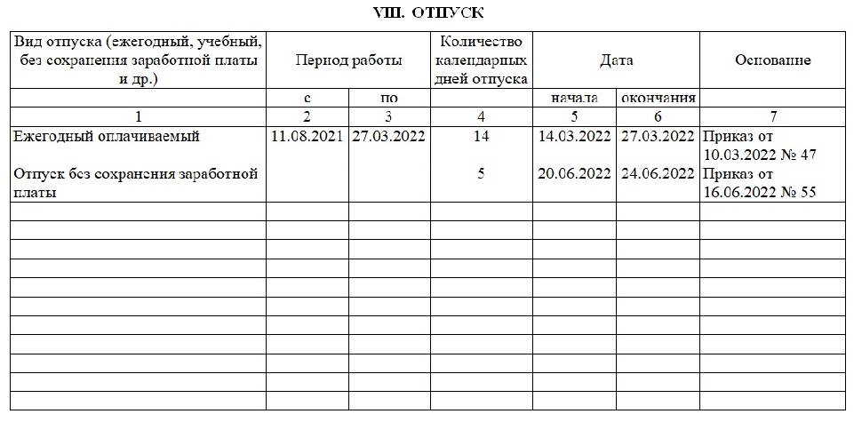 Фисфрдо образец заполнения