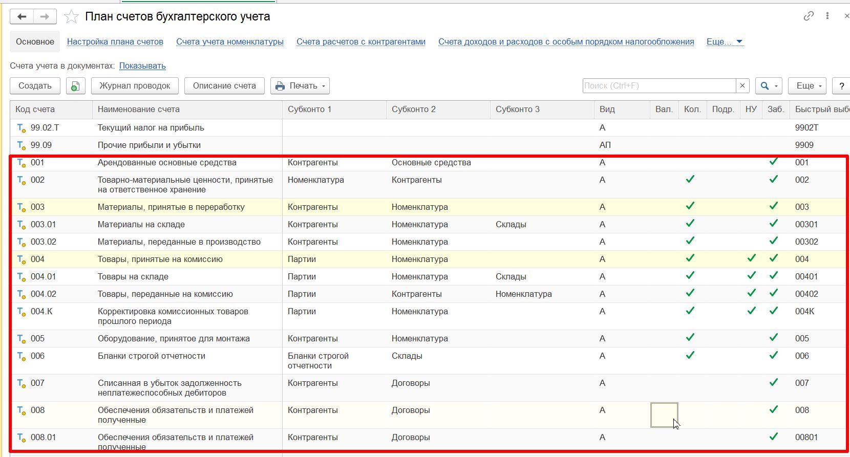 Забалансовые счета в программе 1С: Бухгалтерия Забалансовые счета в программе «1С:Бухгалтерия»