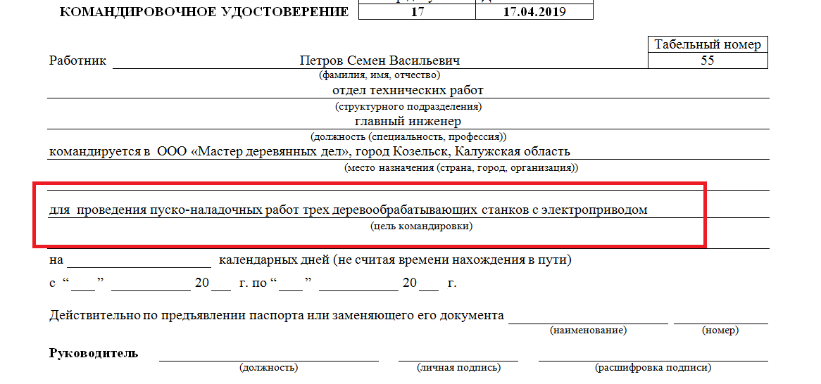 Программа командировки образец