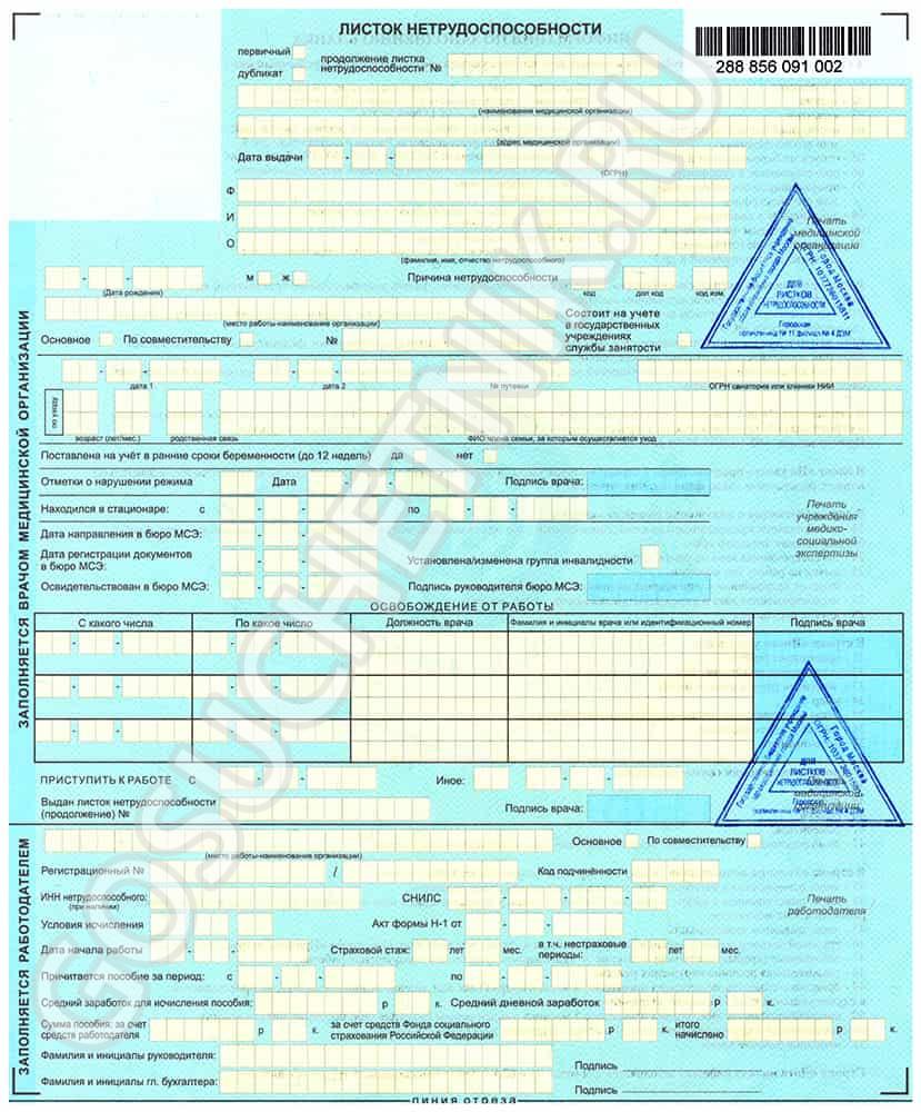 Образец как правильно заполнить больничный лист работодателю в 2024 году