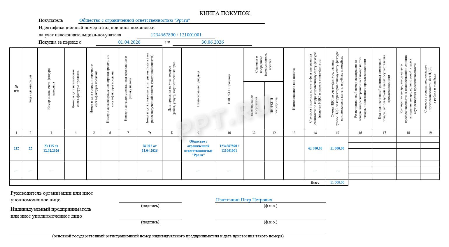 Счет-фактура на аванс в книге покупок Счет-фактура на аванс в книге покупок