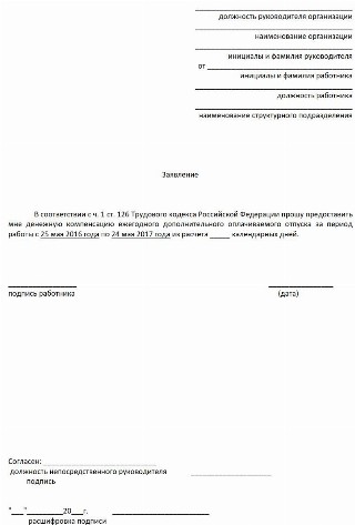 Заявление на дополнительный отпуск на санаторно курортное лечение образец