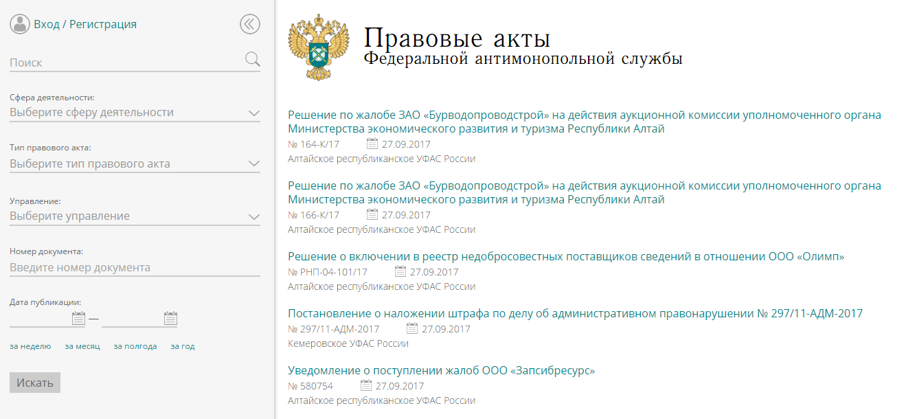 Реестр обращений. ФАС реестр. Реестр жалоб ФАС. Акты Федеральной антимонопольной службы. ФАС России официальный сайт жалобы.