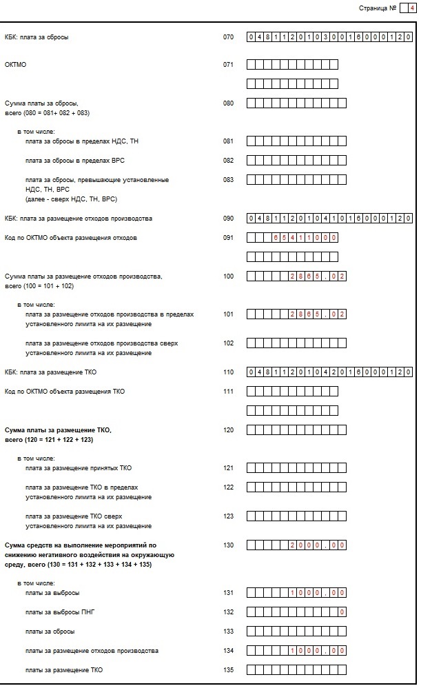Декларация о плате за негативное воздействие на окружающую среду в 2022 ...