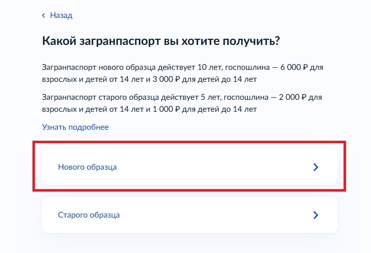 Выберите вид загранпаспорта Выберите вид загранпаспорта