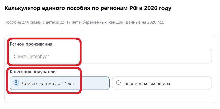Шаг 1 работы с калькулятором. Вводим регион и категорию заявителя Шаг 1 работы с калькулятором. Вводим регион и категорию заявителя