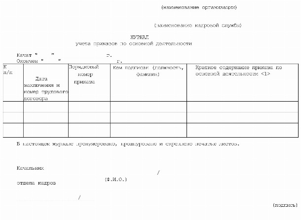 Образец журнала регистрации приказов по основной деятельности 2024 ...