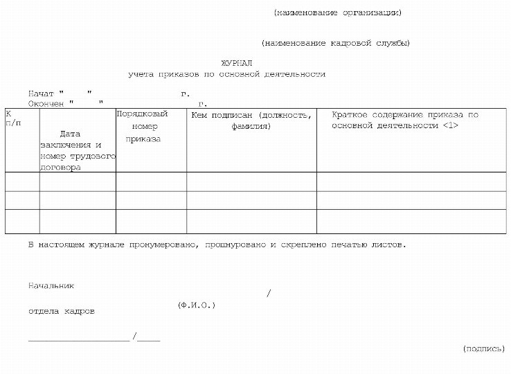 Образец журнала регистрации приказов по основной деятельности 2024 ...