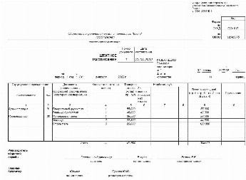 Штатное расписание 2022 образец