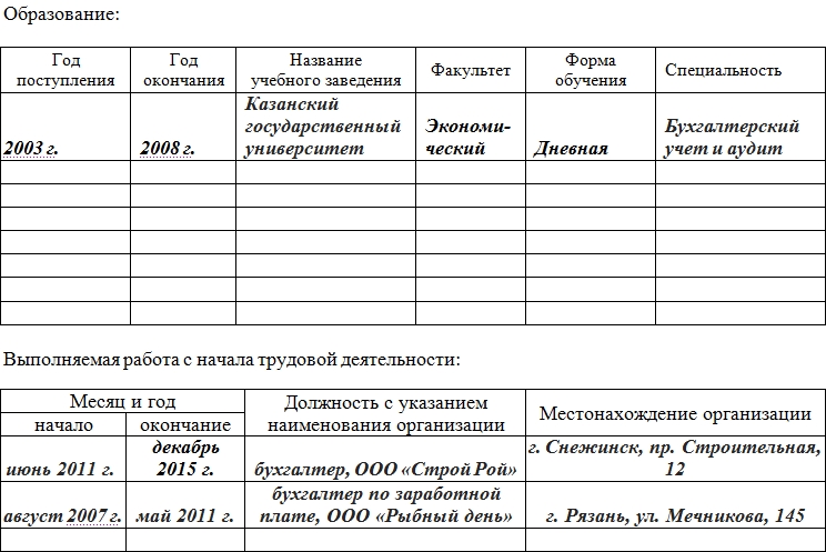 Образец заполнения личного листка по учету кадров 2022 | Скачать форму ...